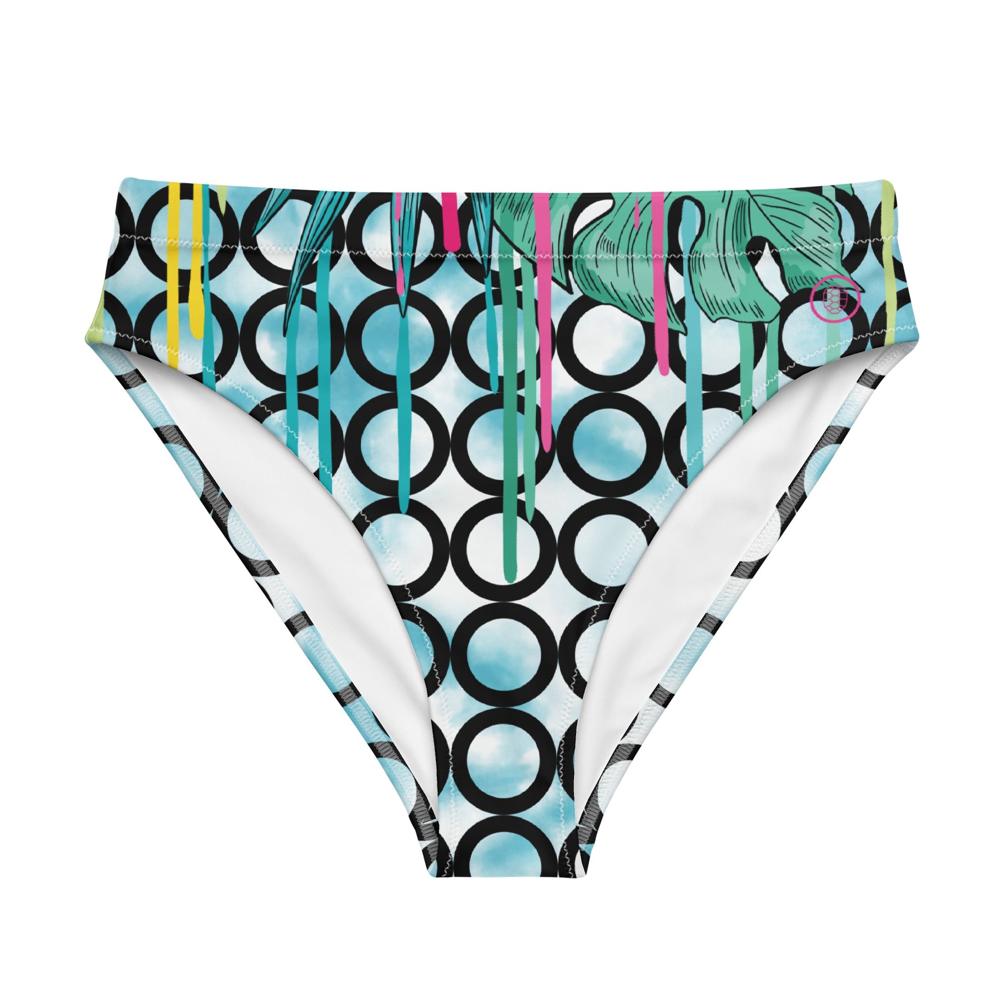 Recycled High-Waisted Bikini Bottom in Flower - ONETURTLE