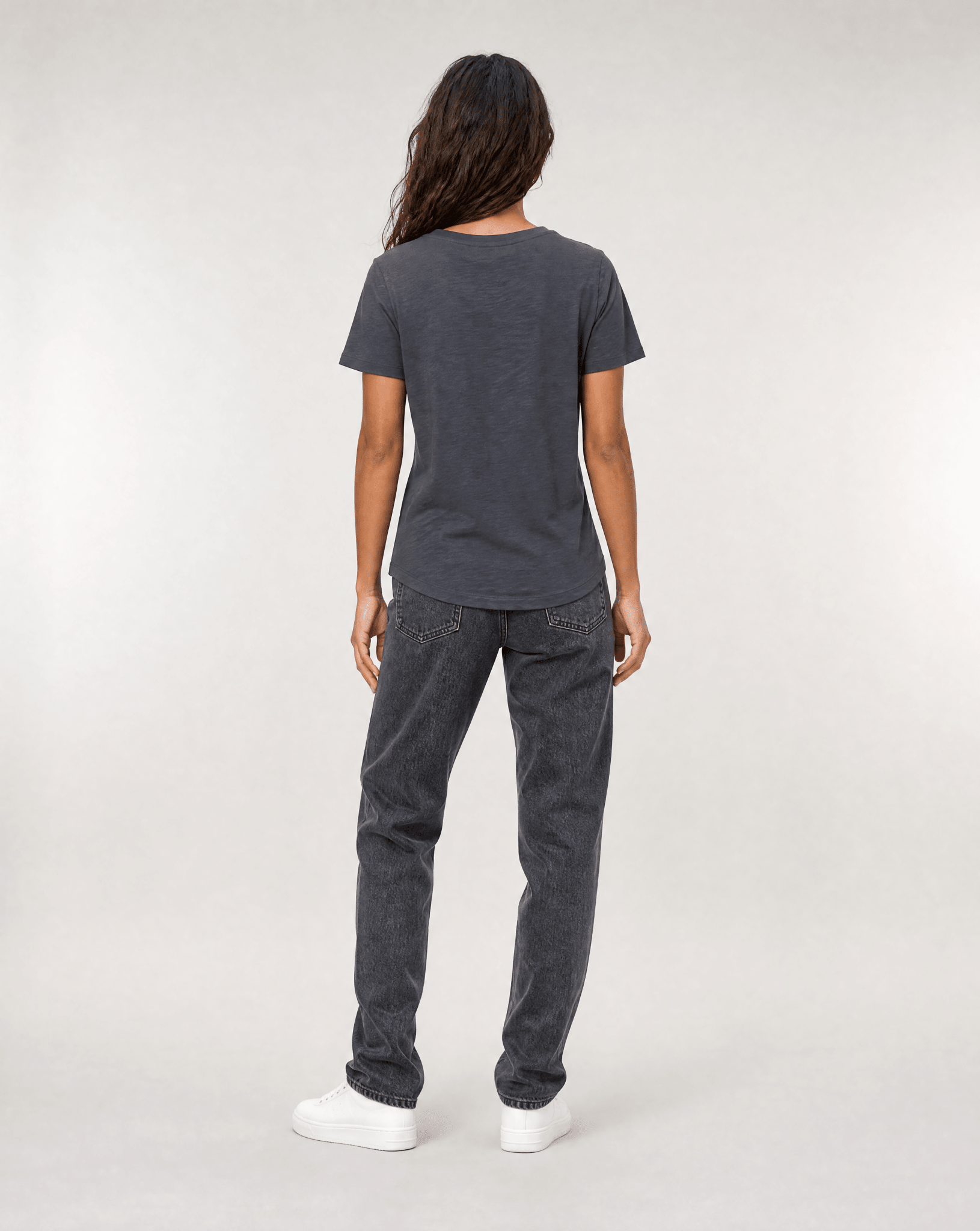 Slub T-shirt Women in Anthracite - ONETURTLE