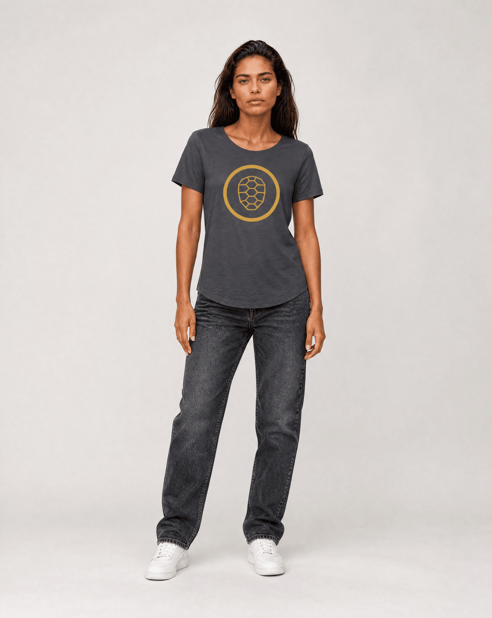Slub T-shirt Women in Anthracite - ONETURTLE