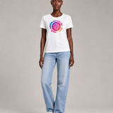 Street Art T-shirt Women in White - ONETURTLE