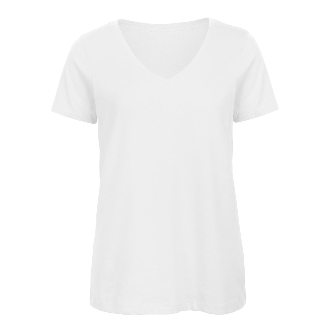 V - neck T-shirt Women in White - ONETURTLE