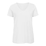 V - neck T-shirt Women in White - ONETURTLE