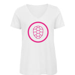 V-neck T-shirt Women in White - ONETURTLE