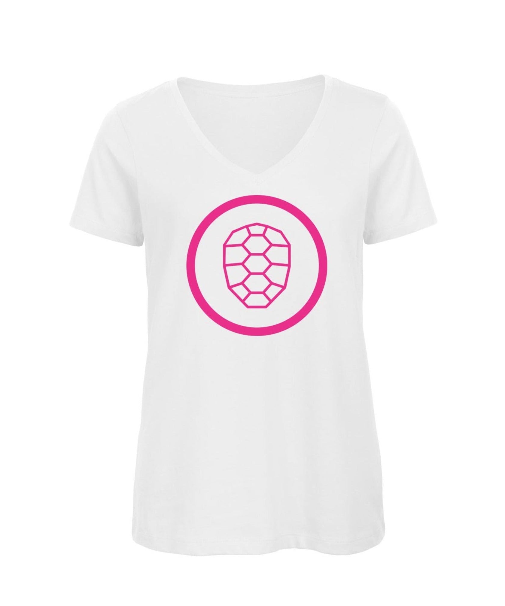 V-neck T-shirt Women in White - ONETURTLE