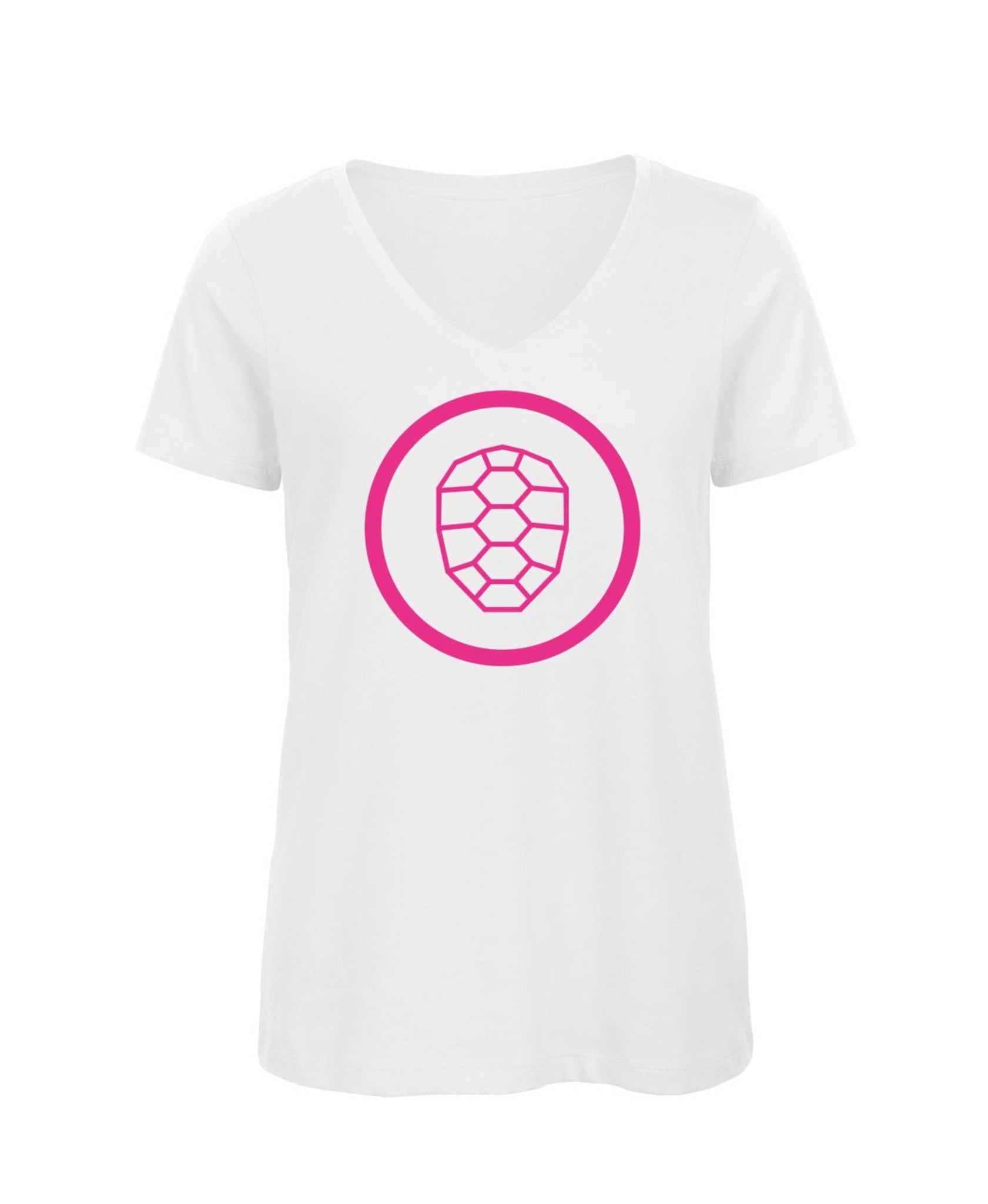 V-neck T-shirt Women in White - ONETURTLE
