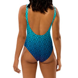One-Piece Swimsuit in Gradient Blue - ONETURTLE