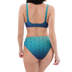 Recycled High-Waisted Bikini Bottom in Gradient Blue - ONETURTLE