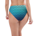 Recycled High-Waisted Bikini Bottom in Gradient Blue - ONETURTLE
