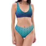 Recycled High-Waisted Bikini Bottom in Gradient Blue - ONETURTLE