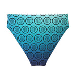 Recycled High-Waisted Bikini Bottom in Gradient Blue - ONETURTLE