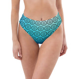 Recycled High-Waisted Bikini Bottom in Gradient Blue - ONETURTLE