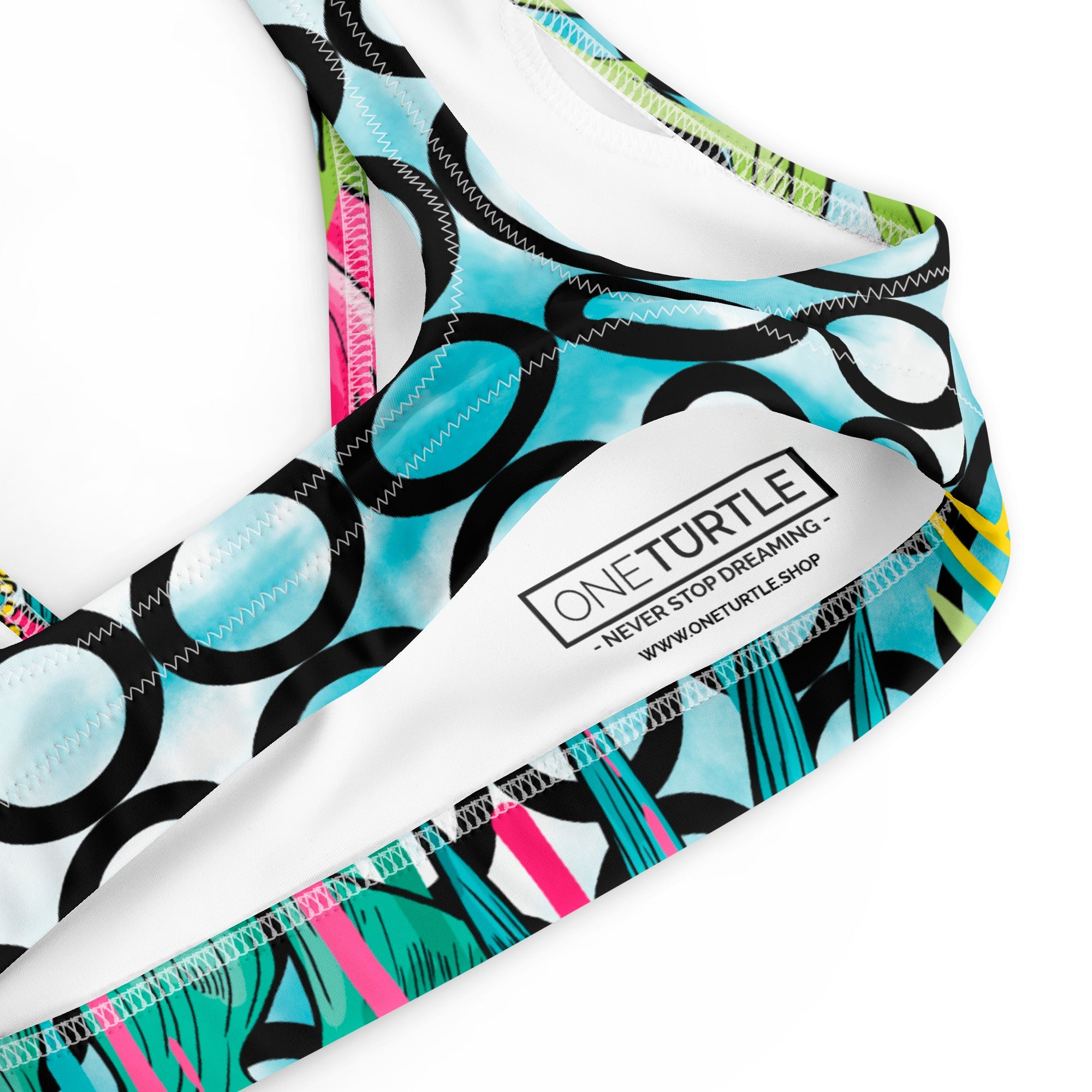 Recycled Padded Bikini Top in Flower - ONETURTLE