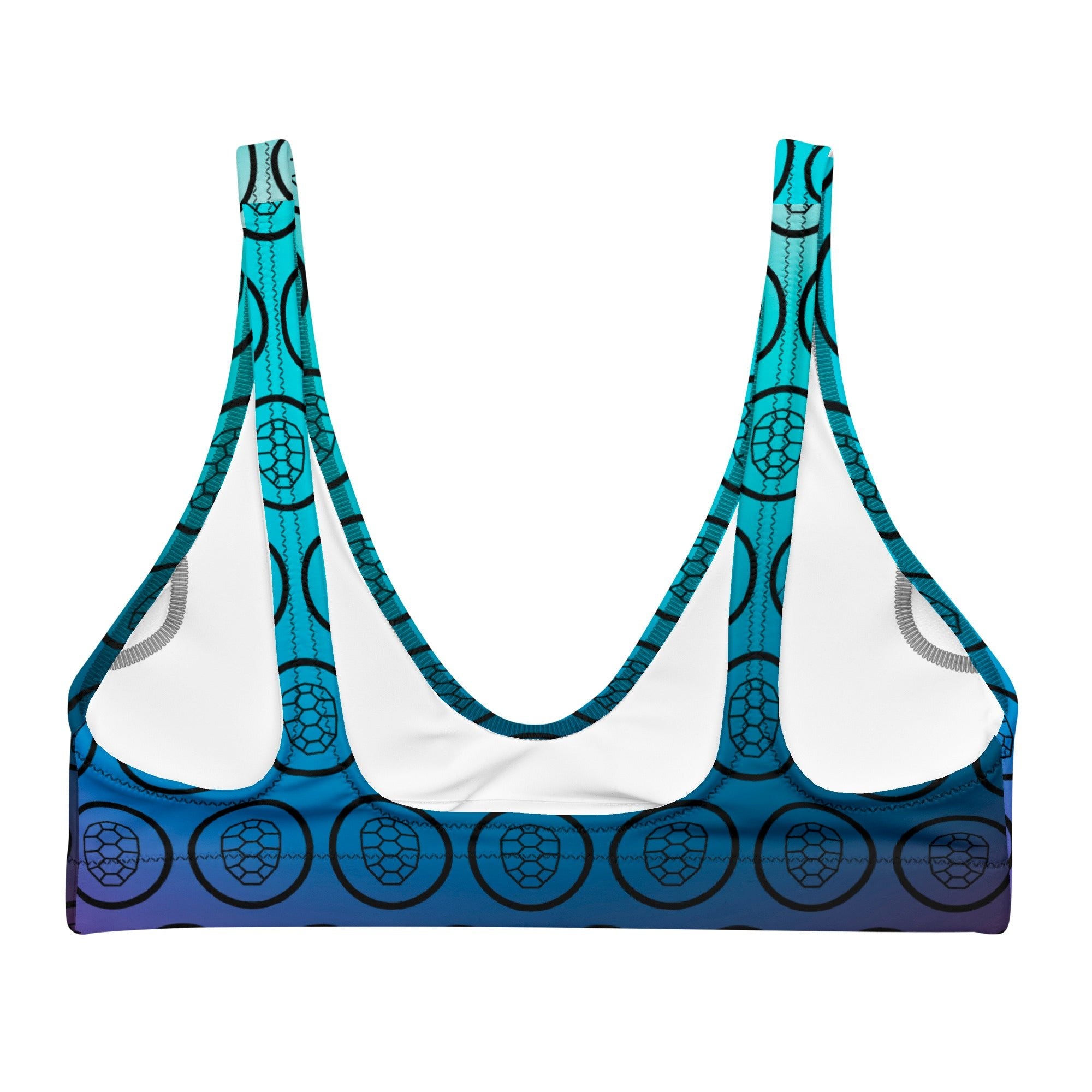Recycled Padded Bikini Top in Gradient Blue - ONETURTLE