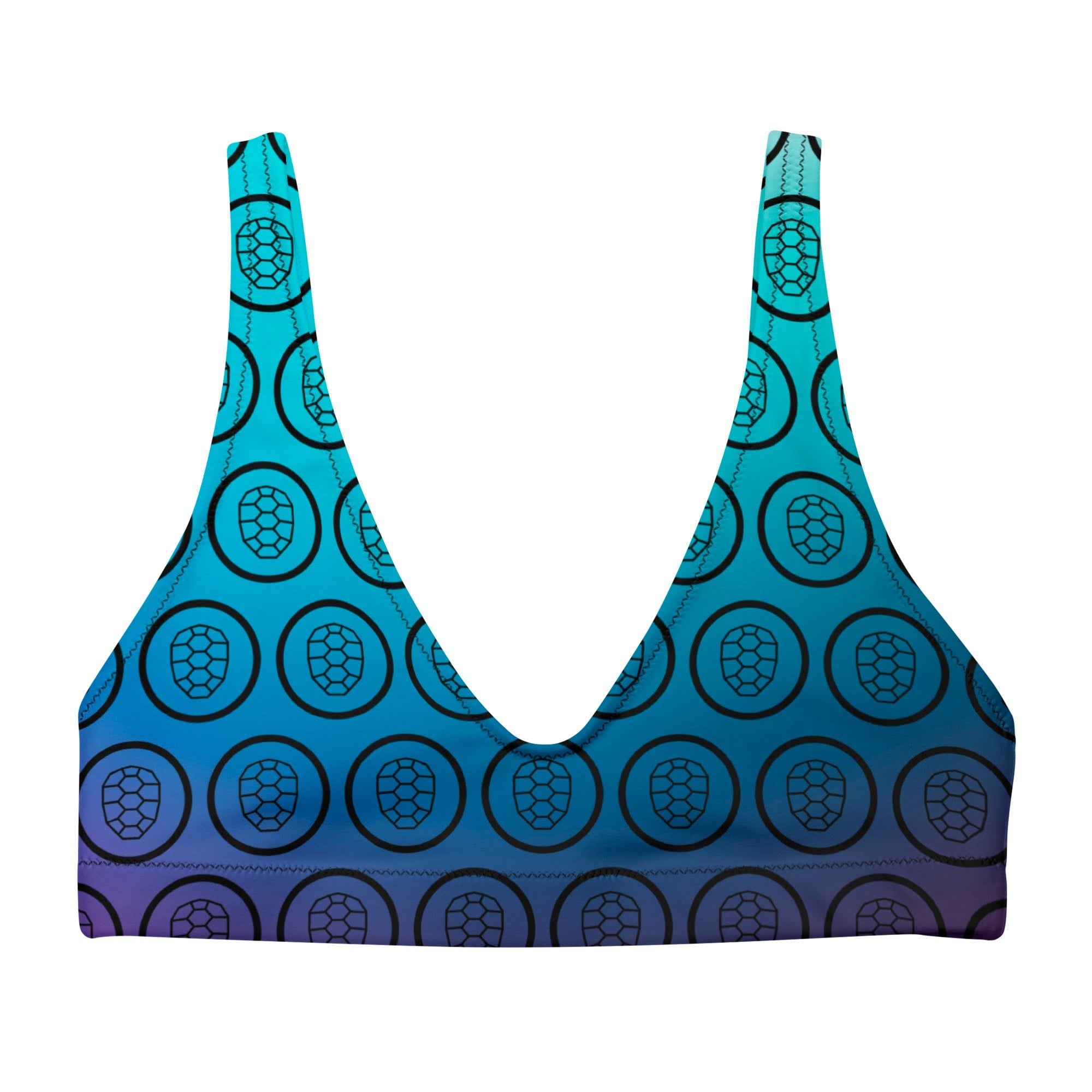 Recycled Padded Bikini Top in Gradient Blue - ONETURTLE