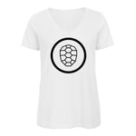 V-neck T-shirt Women in White - ONETURTLE