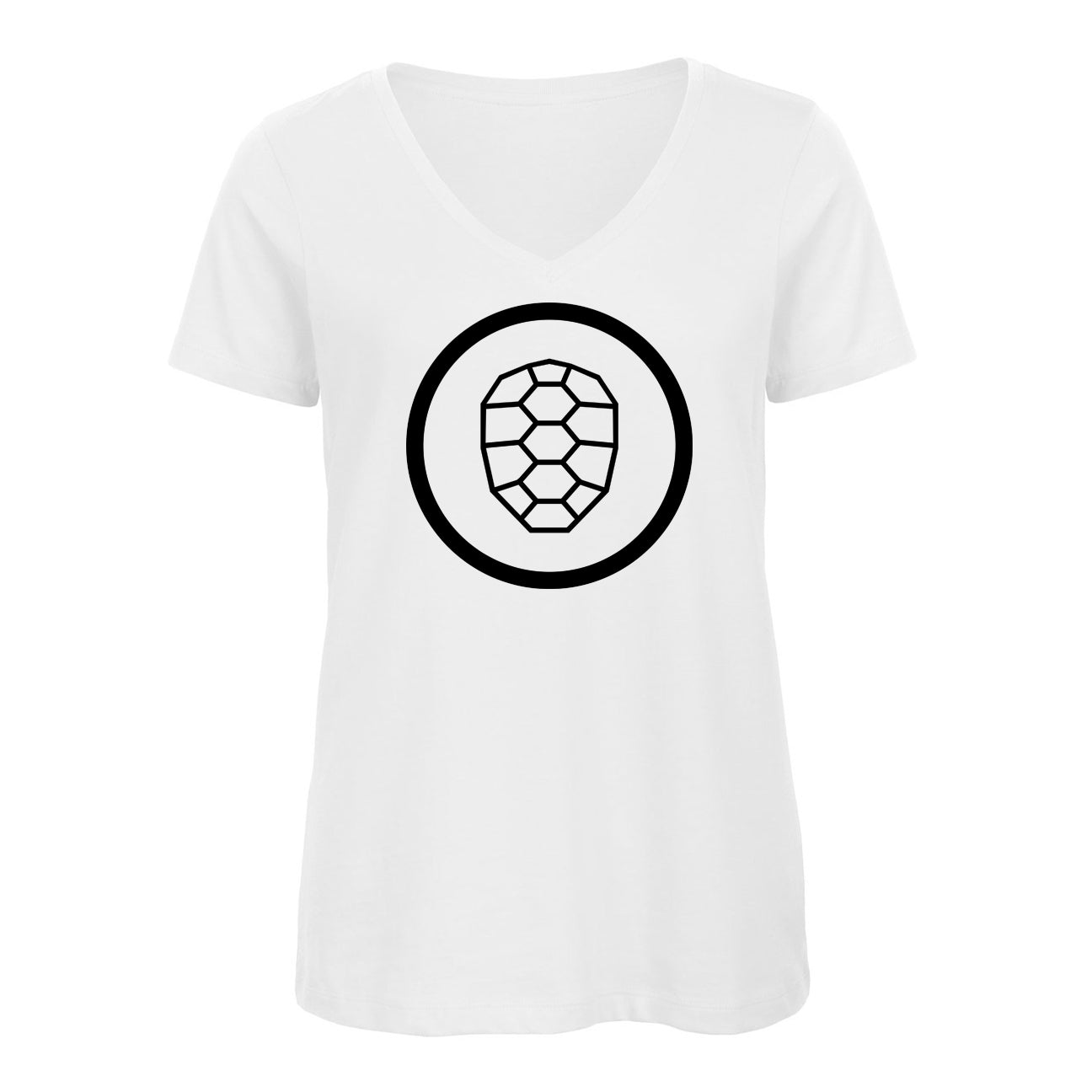 V-neck T-shirt Women in White - ONETURTLE