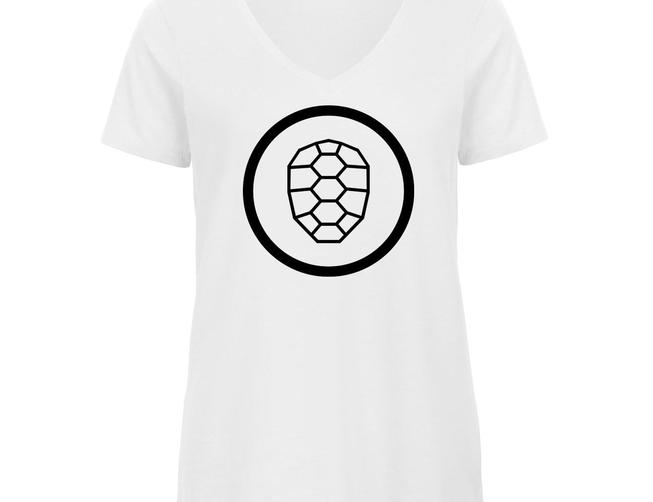 V-neck T-shirt Women in White - ONETURTLE