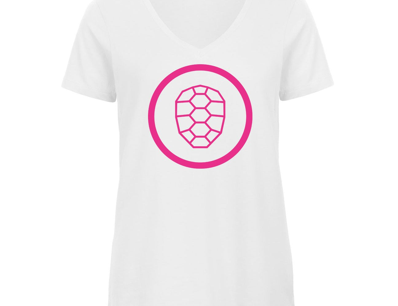 V-neck T-shirt Women in White - ONETURTLE