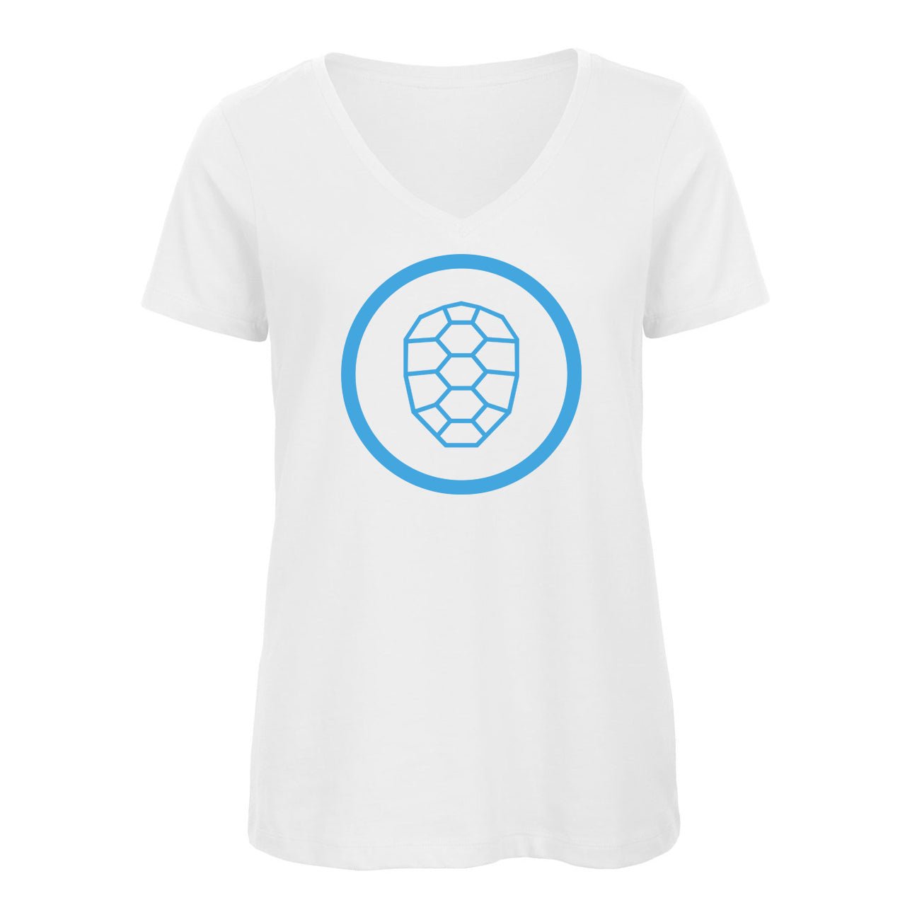 V-neck T-shirt Women in White - ONETURTLE