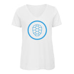 V-neck T-shirt Women in White - ONETURTLE
