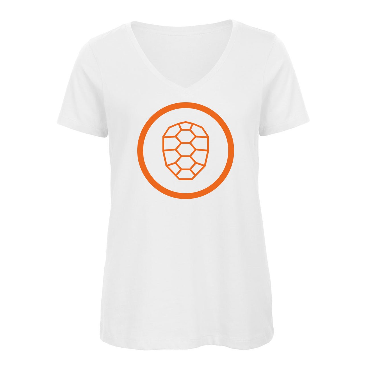 V-neck T-shirt Women in White - ONETURTLE