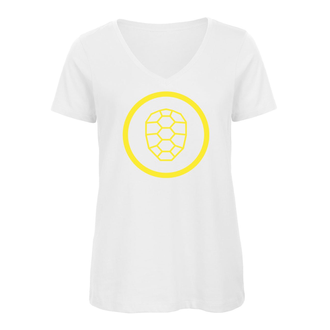V-neck T-shirt Women in White - ONETURTLE