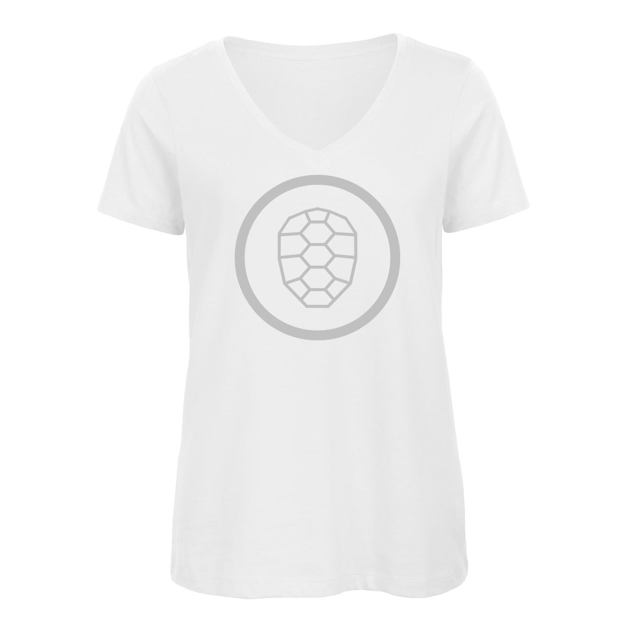 V-neck T-shirt Women in White - ONETURTLE