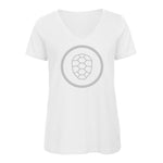 V-neck T-shirt Women in White - ONETURTLE