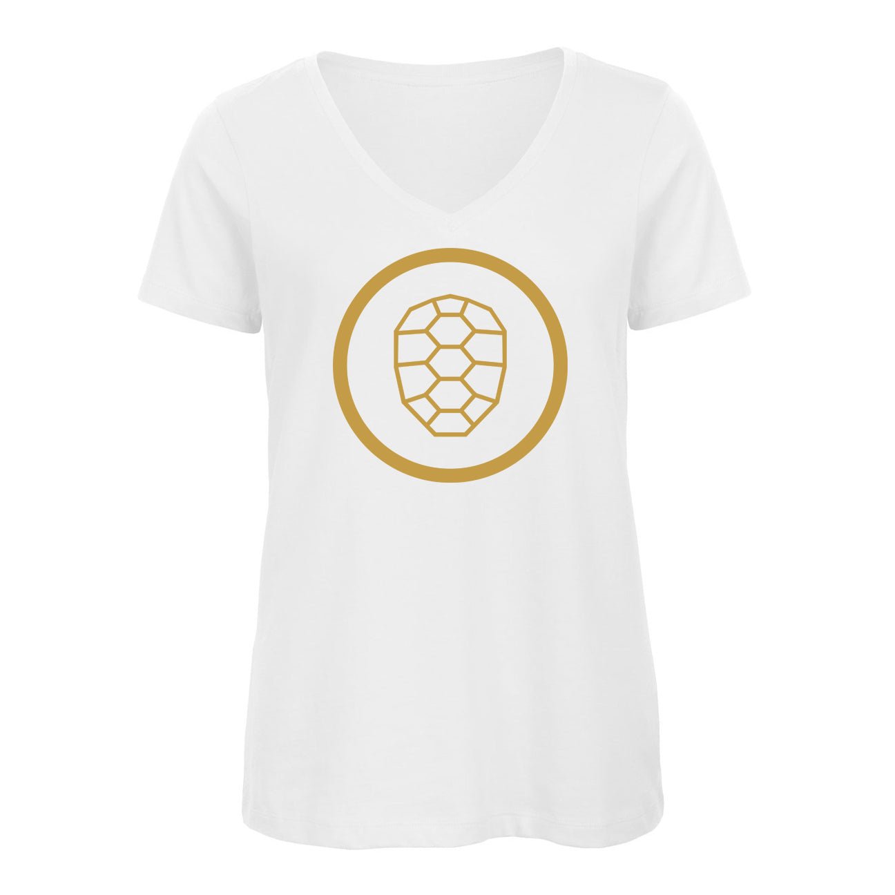 V-neck T-shirt Women in White - ONETURTLE