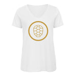 V-neck T-shirt Women in White - ONETURTLE