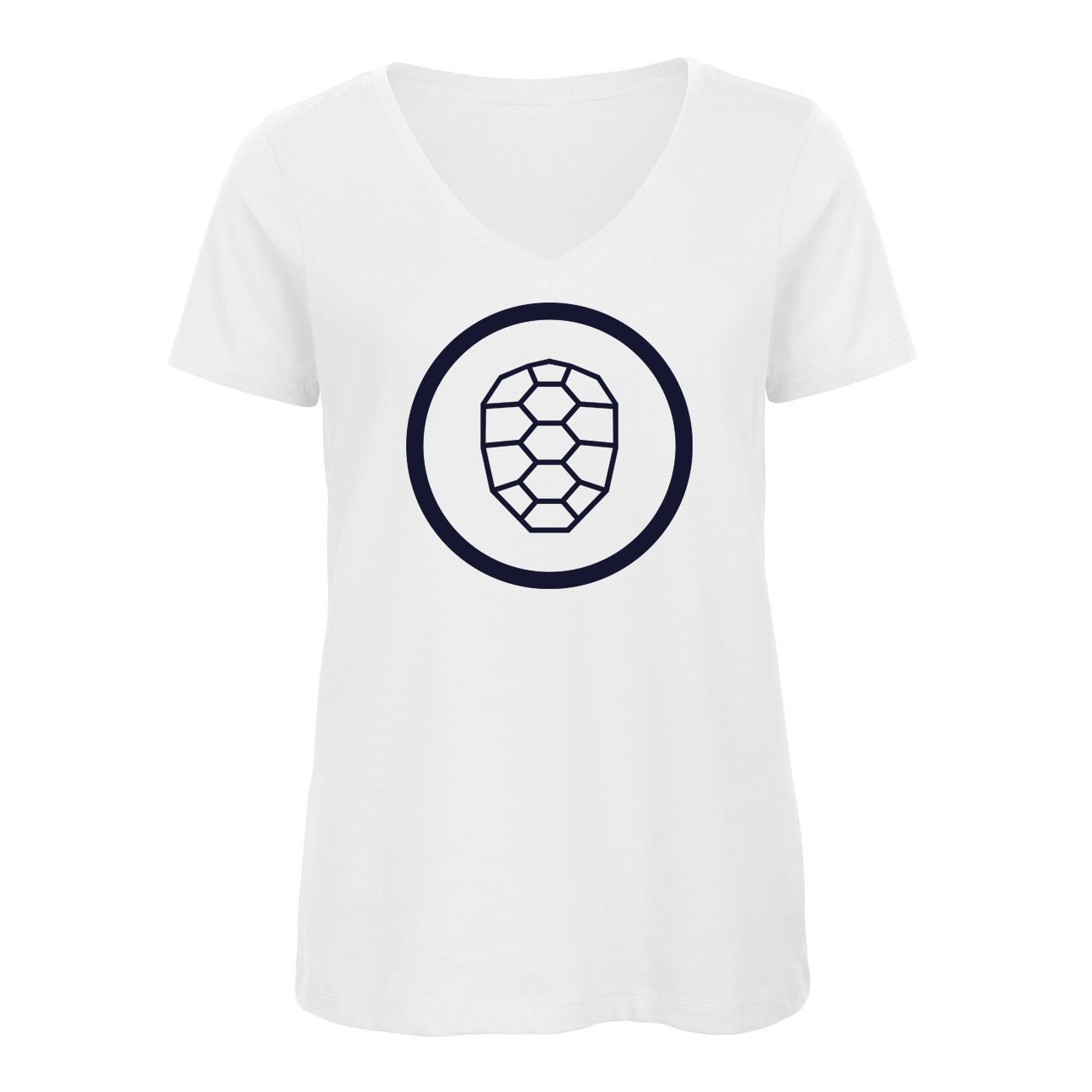 V-neck T-shirt Women in White - ONETURTLE