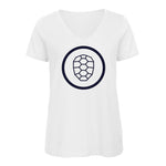 V-neck T-shirt Women in White - ONETURTLE