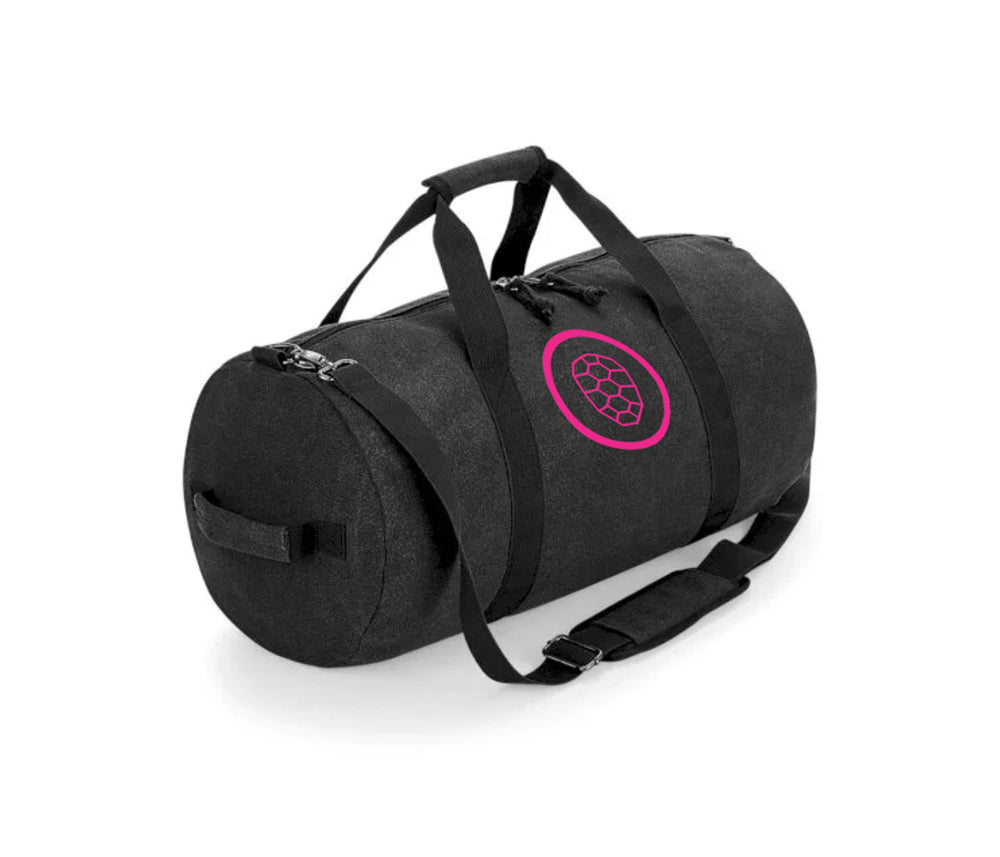 Vintage Canvas Barrel Bag Black - ONETURTLE