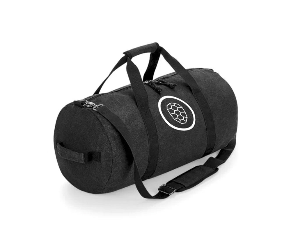 Vintage Canvas Barrel Bag Black - ONETURTLE